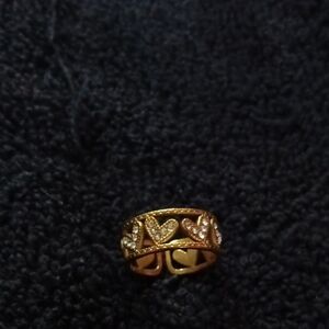 Elegant Gold and Silver Heart Ring